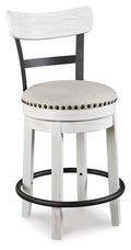 24 In. Back Swivel Barstool (White/White Seats)