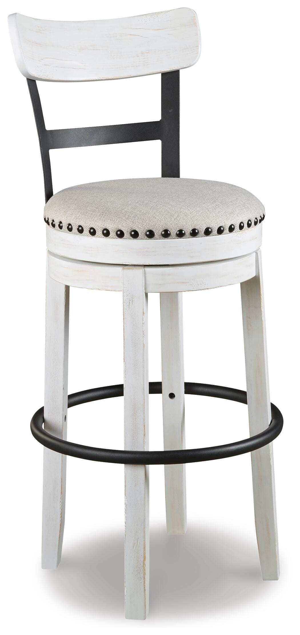 Valebeck 30 In. Back Swivel Barstool (White/White Seats)
