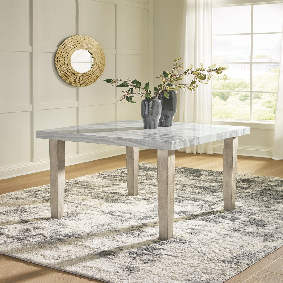 Larawyn Bisque Square Dining Room Counter Table