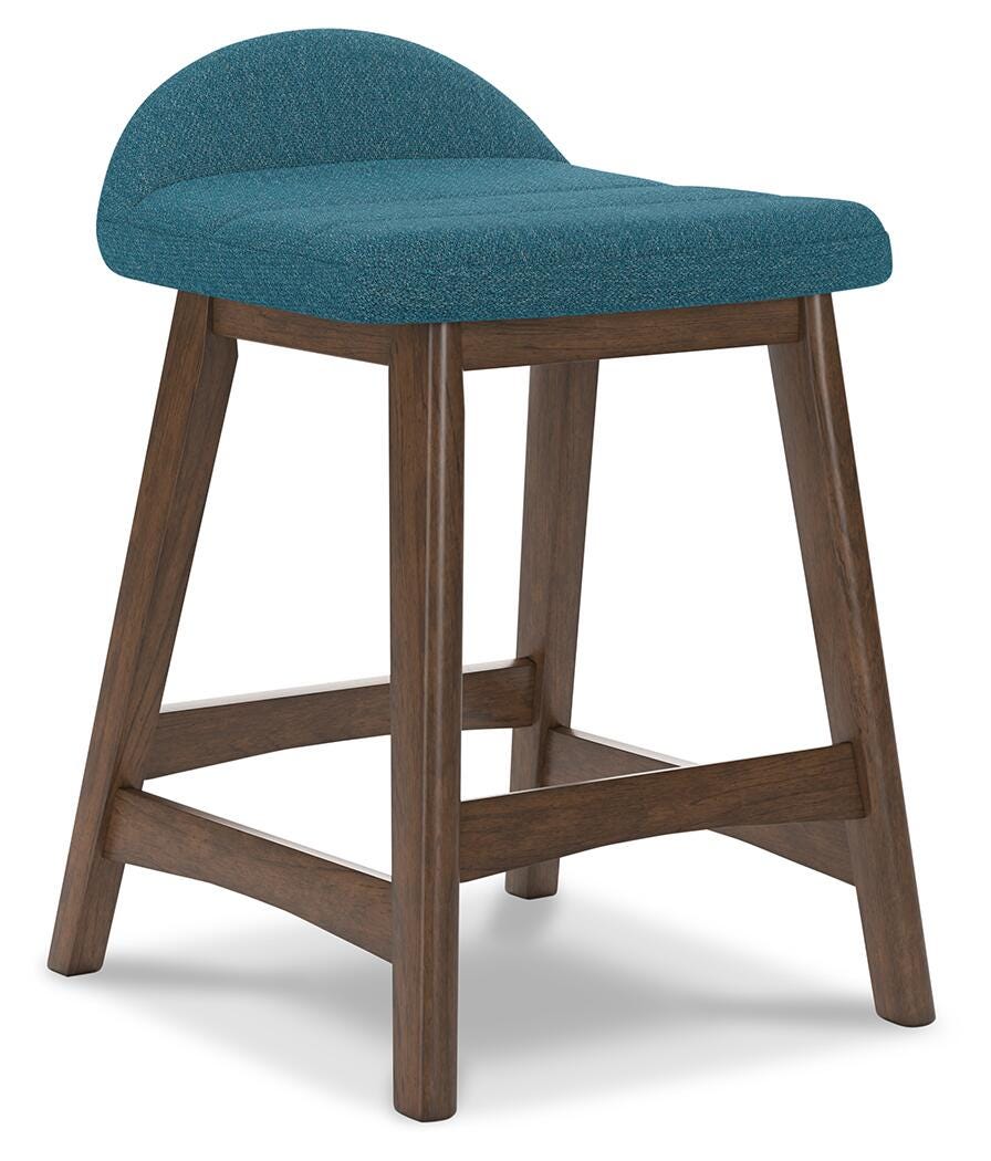 Lyncott Upholstered Barstool (Blue)