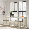 Robbinsdale Antique White Rectangular Dining Room Counter Table Set