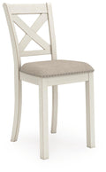 Robbinsdale Antique White Upholstered Barstool