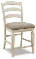 Realyn Chipped White Upholstered Barstool
