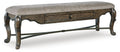 Maylee Dark Brown Upholstered Storage Bench