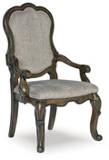 Maylee Dark Brown Dining Upholstered Arm Chair