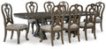 Maylee Dark Brown Rectangular Dining Room Extension Table