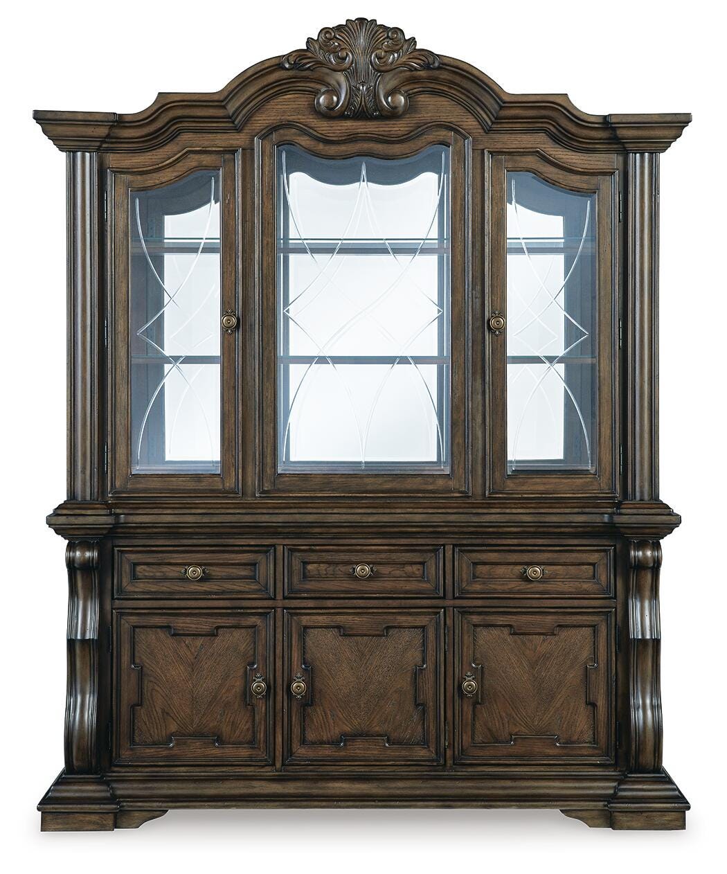 Maylee Dark Brown Dining Room Hutch
