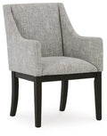 Burkhaus Beige/Dark Brown Dining Upholstered Arm Chair
