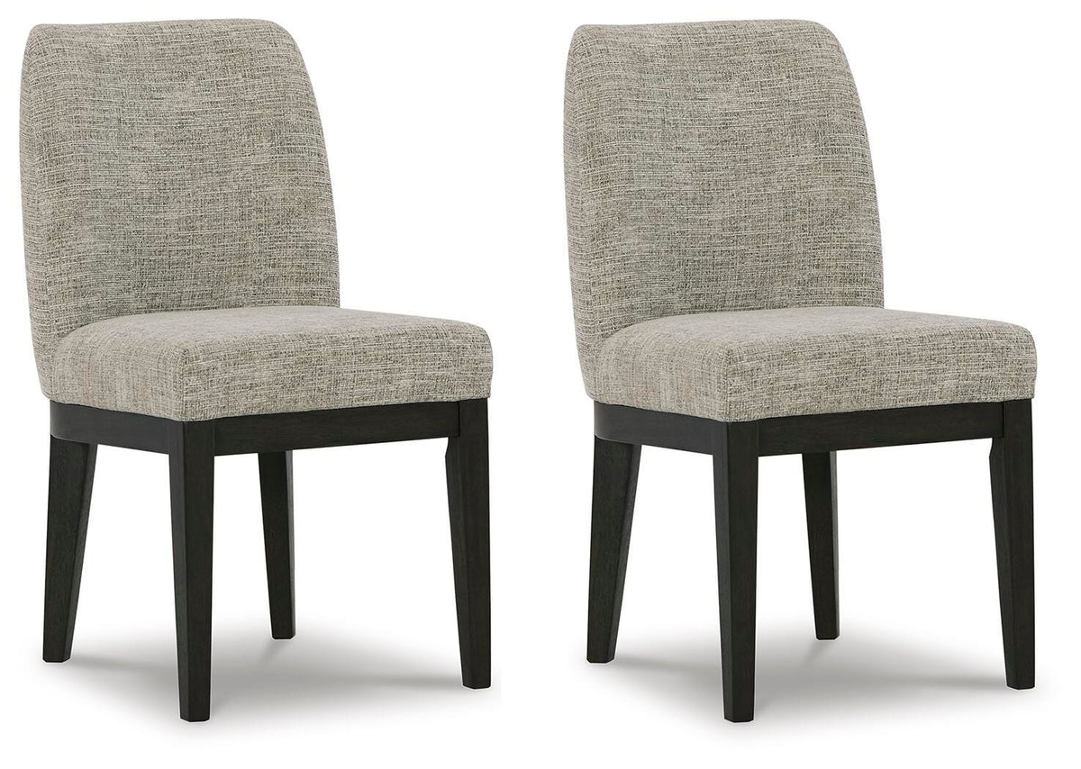 Burkhaus Beige/Dark Brown Dining Upholstered Side Chair