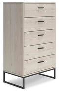 Socalle Light Natural Five Drawer Chest