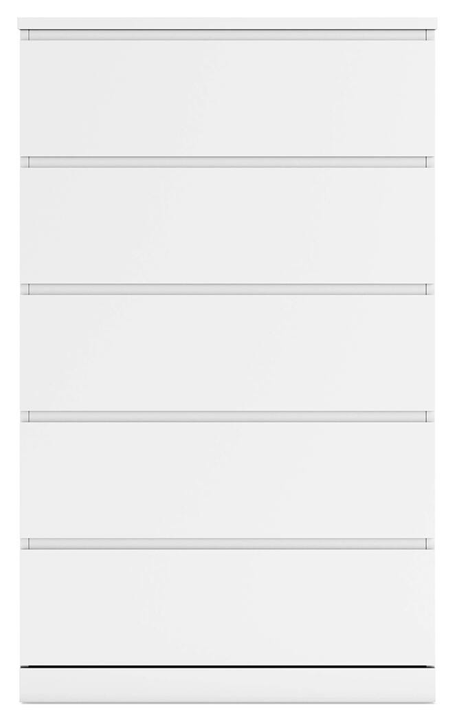 Onita White Five Drawer Chest