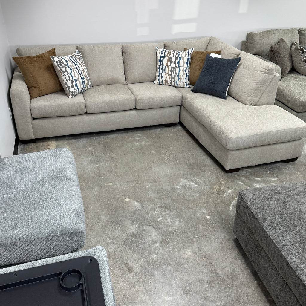 Franz Parchment L-Shaped Sectional
