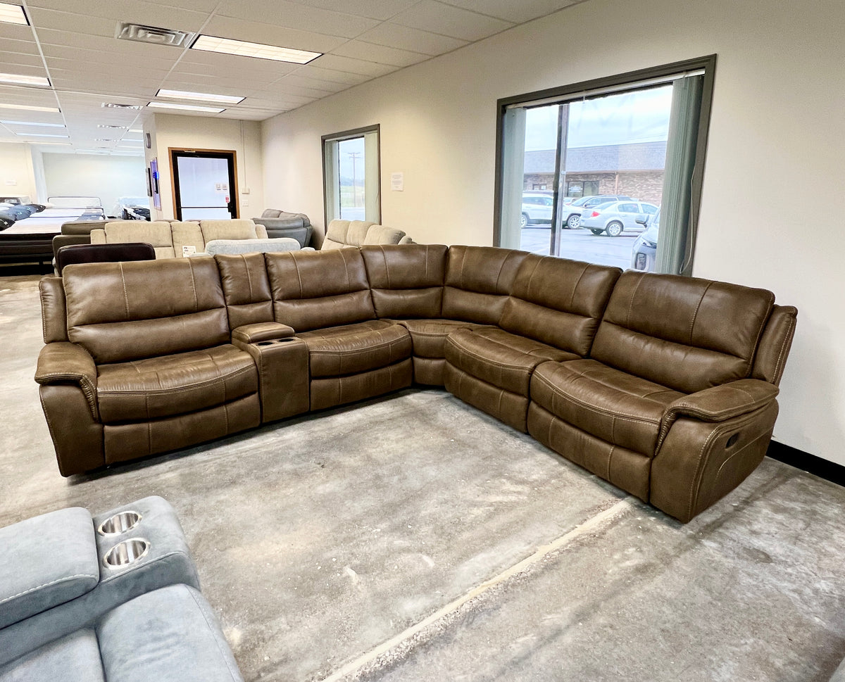 Lehi Brown 6-Piece Manual Reclining Sectional
