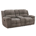 BUSTER - Manual Dual Reclining Console Loveseat - CABOT STONE