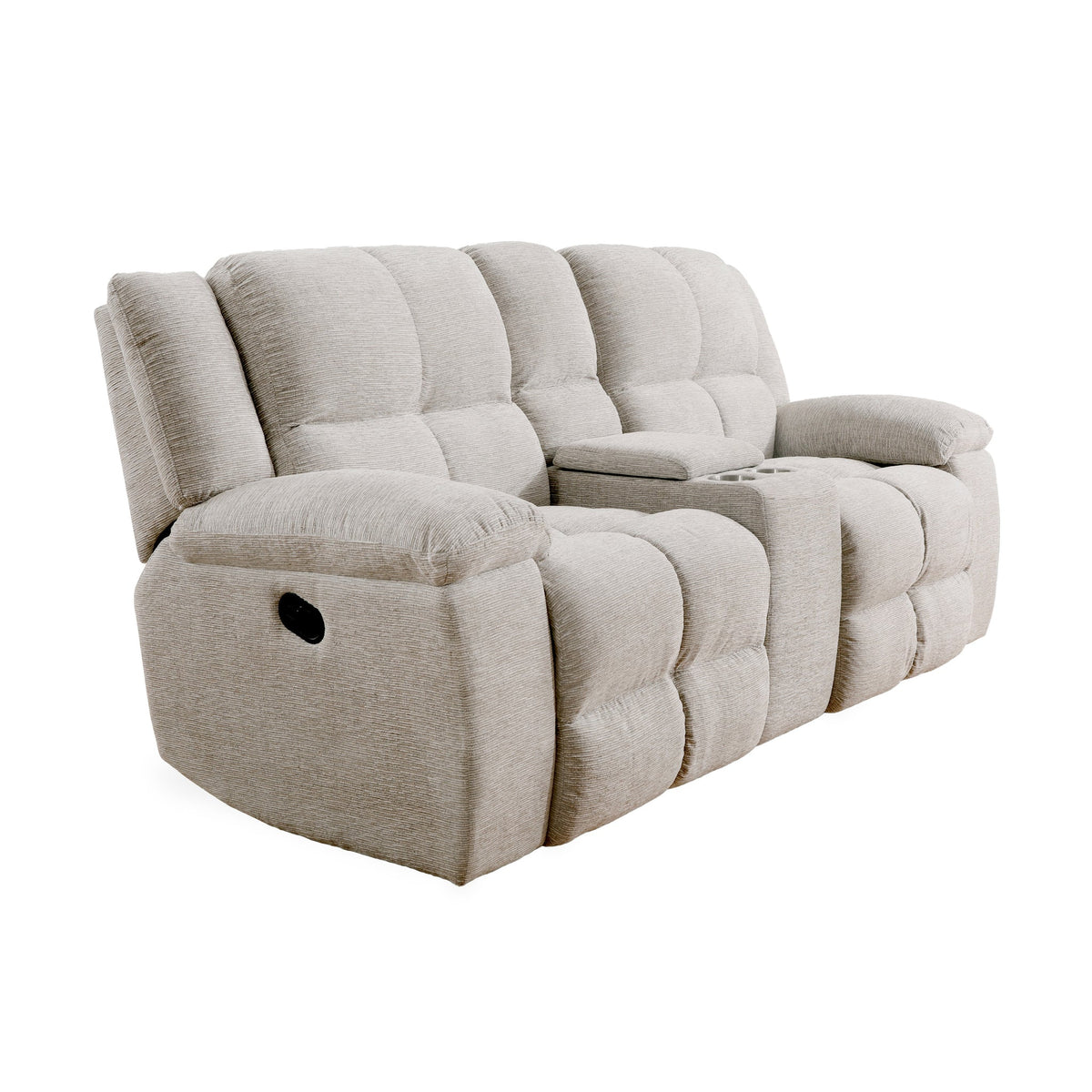 BUSTER - Manual Dual Reclining Console Loveseat - OPAL TAUPE