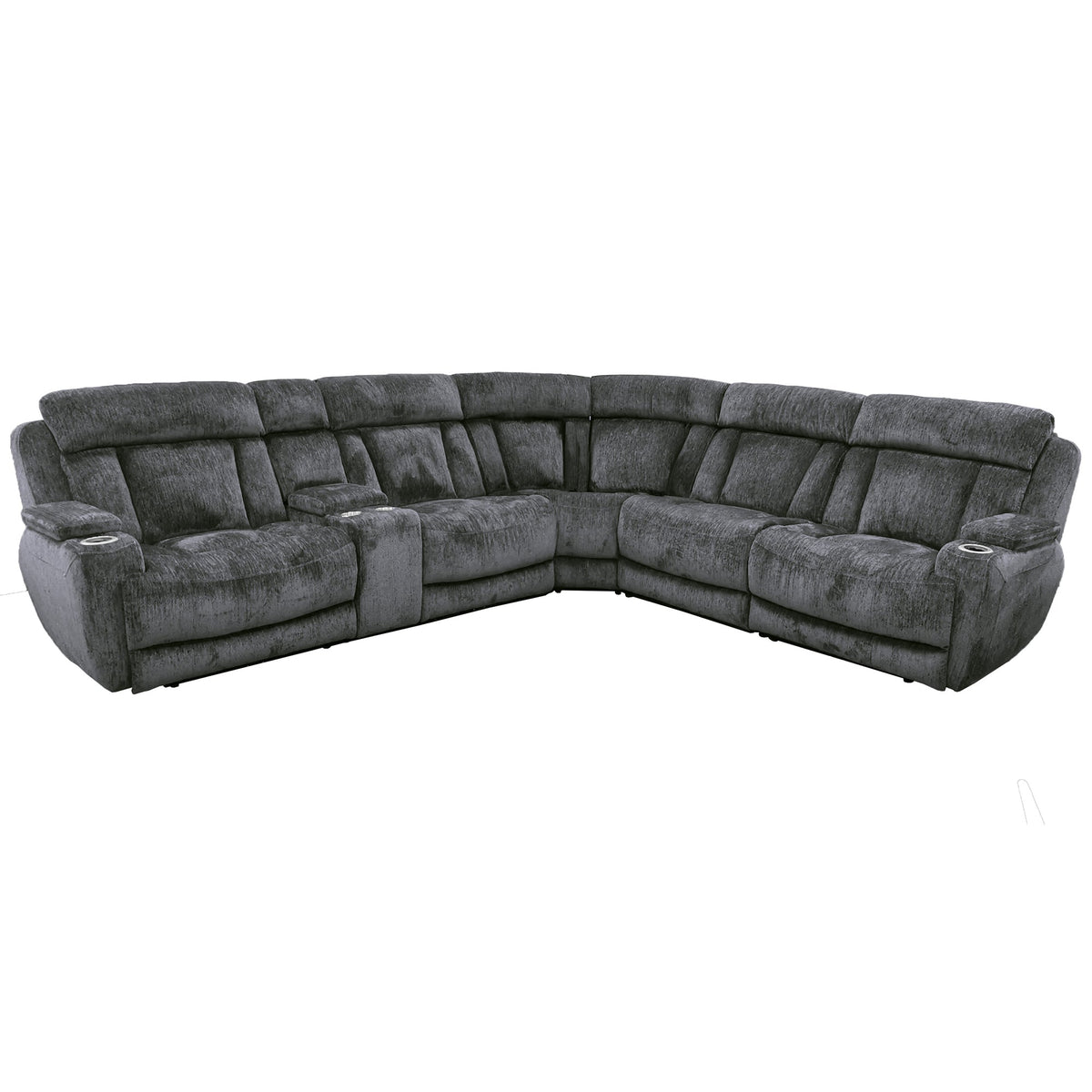 DALTON - LUCKY 6-Piece Power Reclining Sectional - CHARCOAL