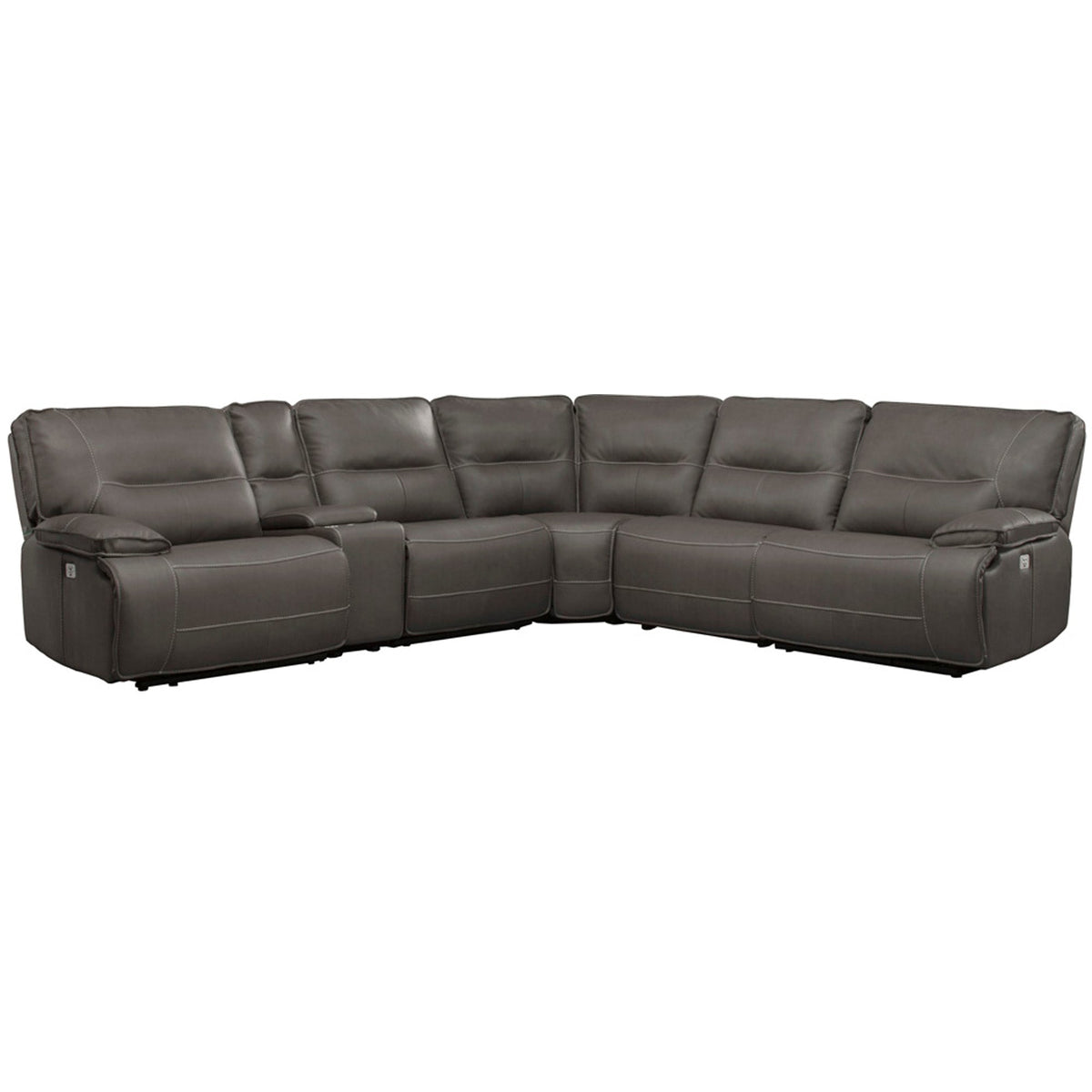 SPARTACUS - 6-Piece Modular Power Reclining Sectional with Power Adjustable Headrests - HAZE