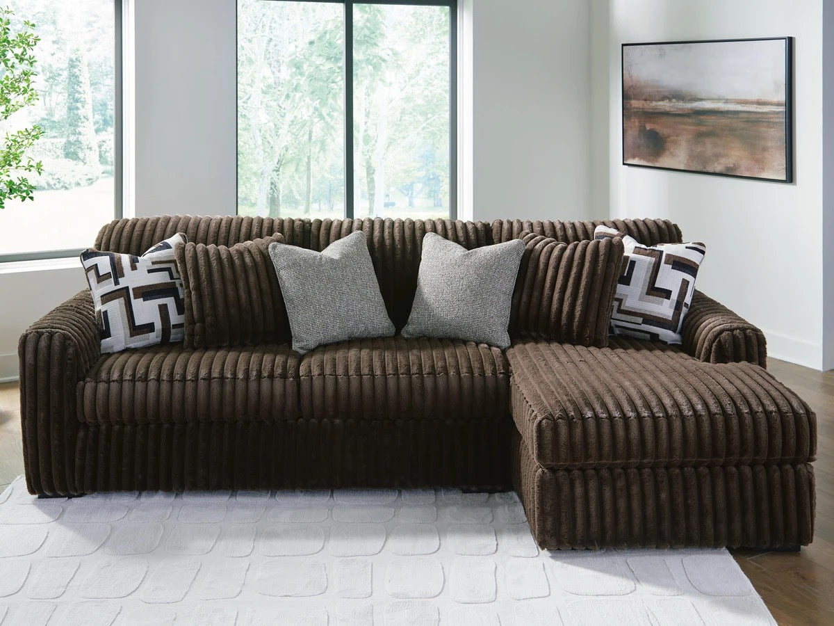Midnight Madness Chocolate 2-Piece Sectional