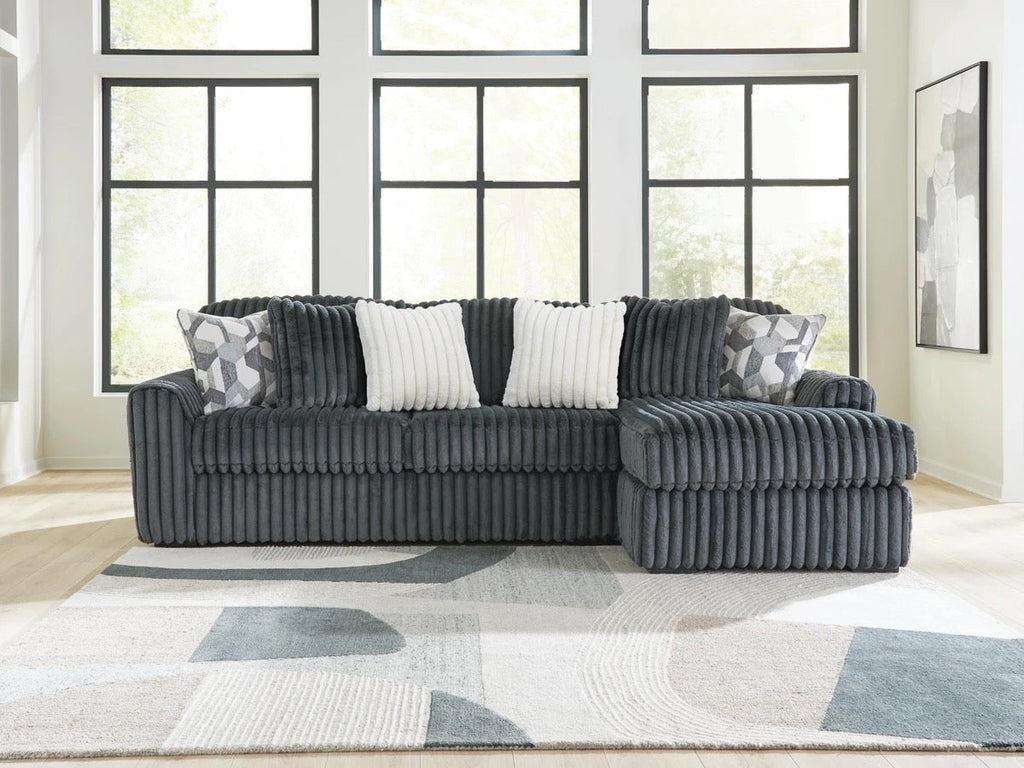 Midnight Madness Gunmetal 2-Piece Sectional