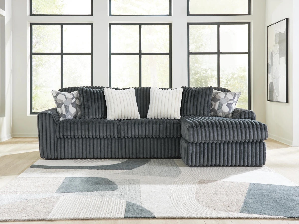 Midnight Madness Gunmetal 2-Piece Sectional