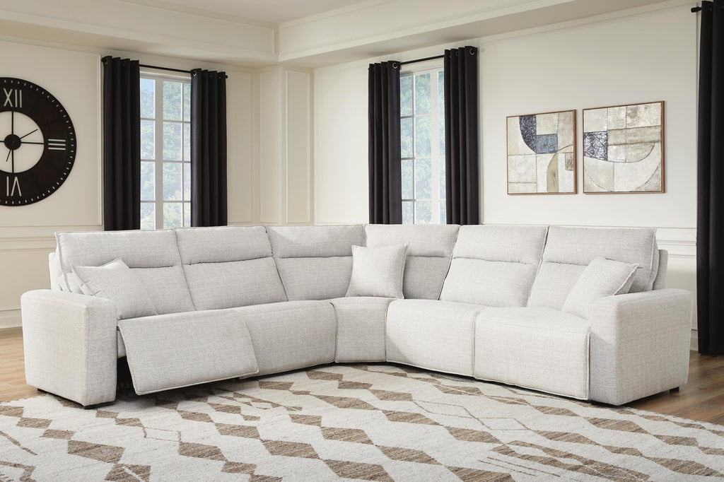 Modmax II Stone 6-Piece Power Reclining Sectional with Chaise and Console