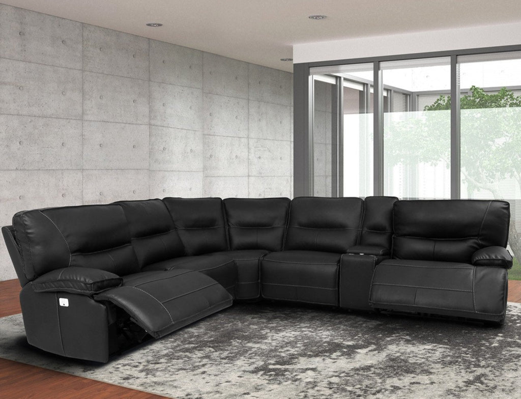 Spartacus 6-Piece Modular Power Reclining Sectional with Power Adjustable Headrests