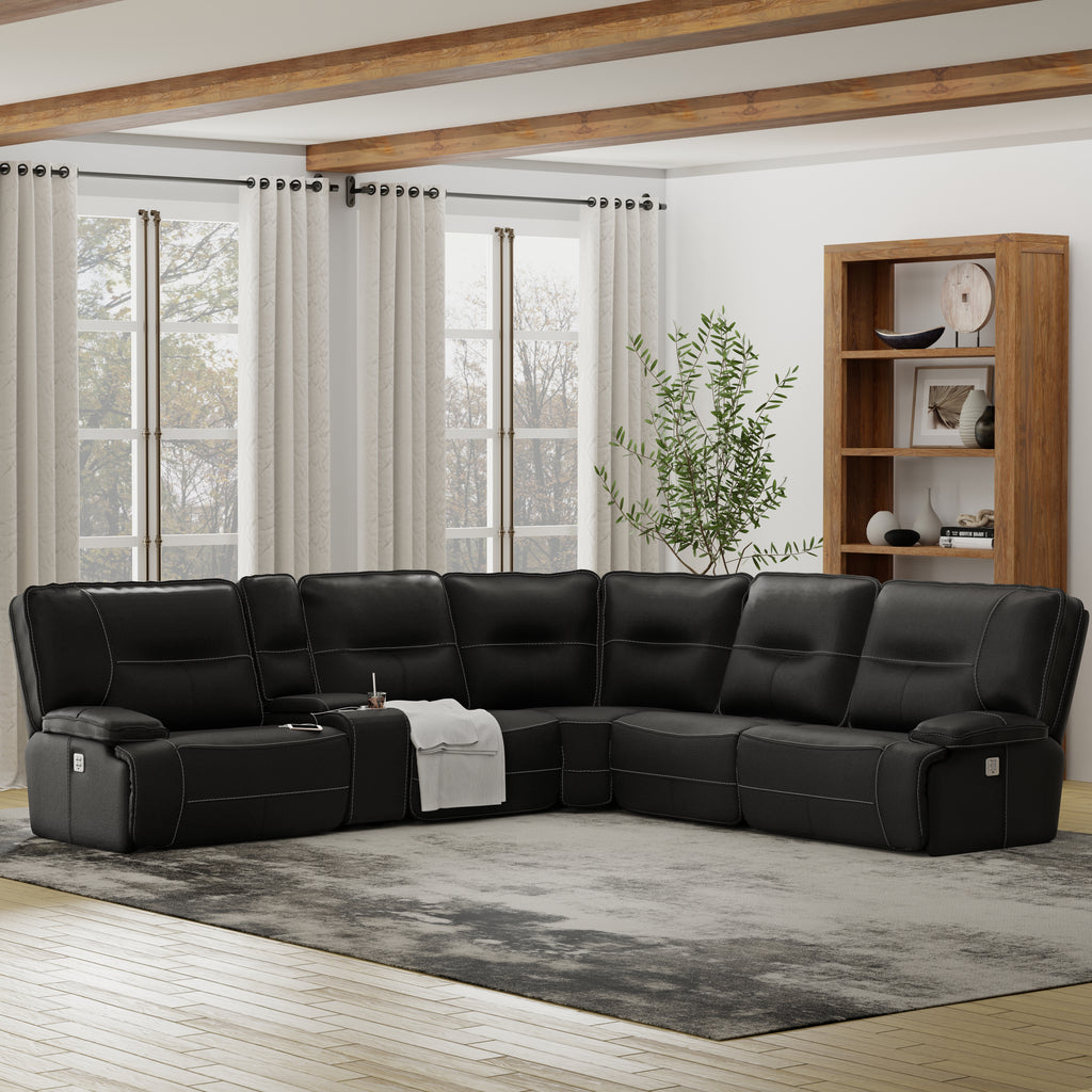 SPARTACUS - 6-Piece Modular Power Reclining Sectional with Power Adjustable Headrests