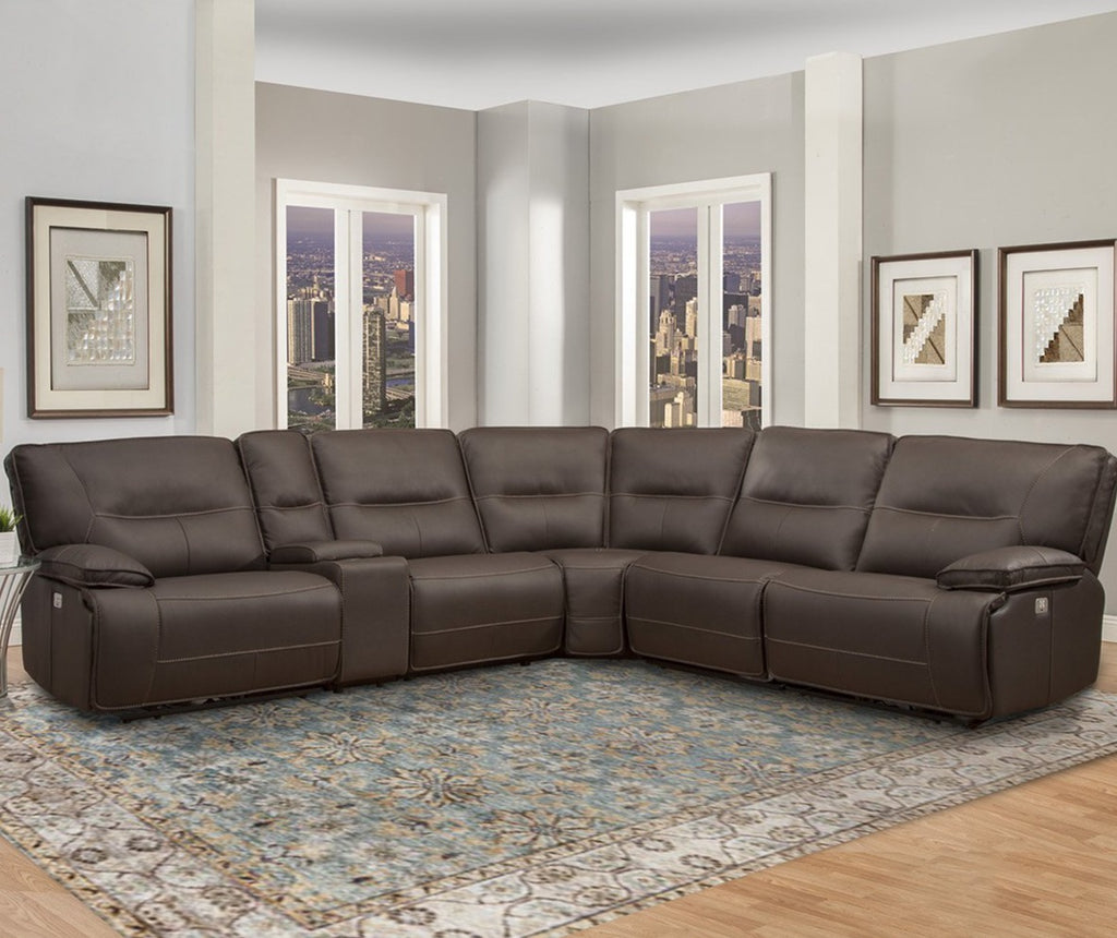 SPARTACUS - 6-Piece Modular Power Reclining Sectional with Power Adjustable Headrests
