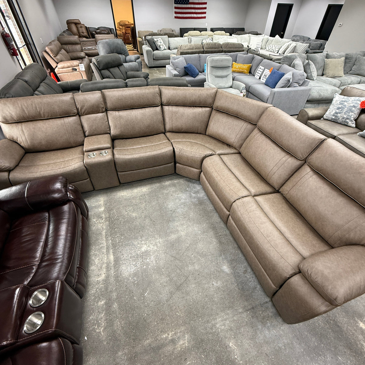 THEON - STOKES TOFFEE 6-Piece Modular Reclining Sectional