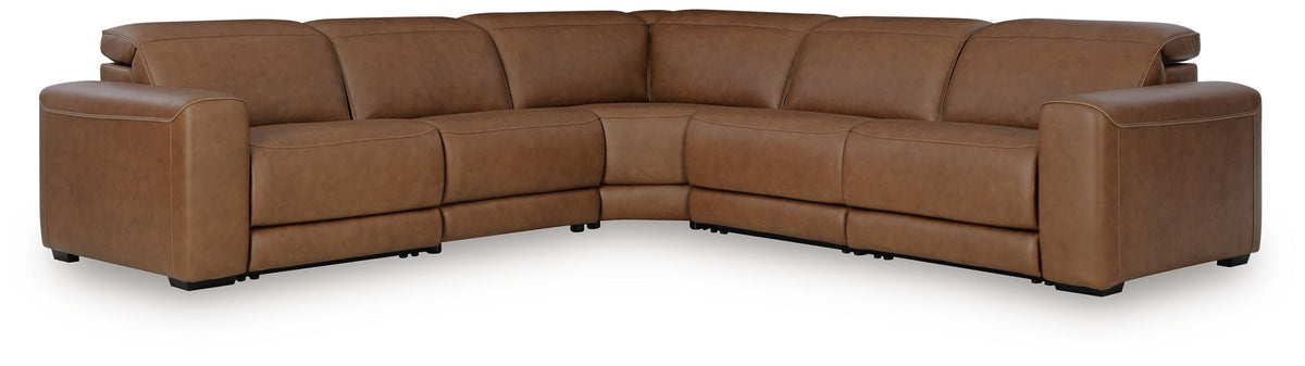 Magic Man Caramel Modular Power Reclining Sectional