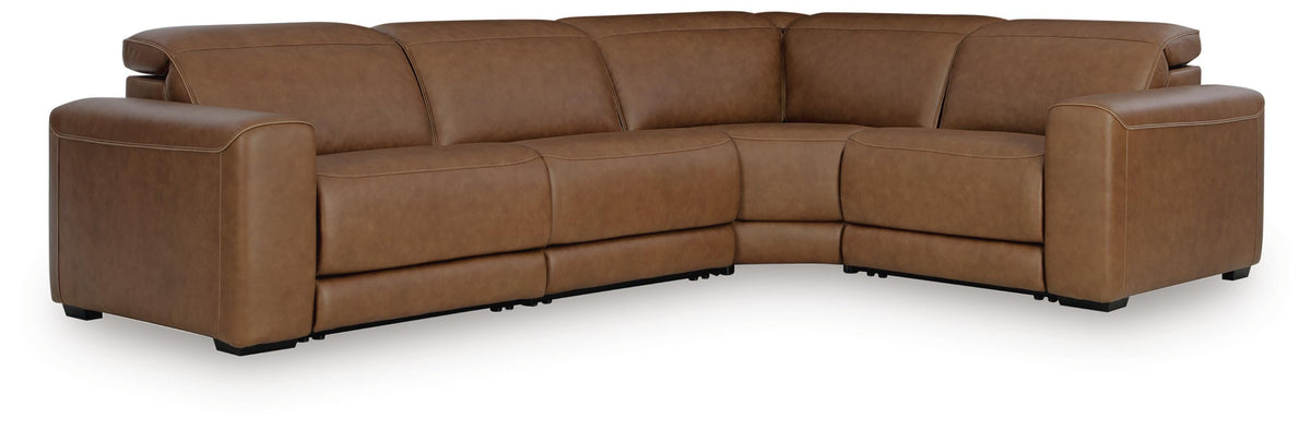 Magic Man Caramel Modular Power Reclining Sectional