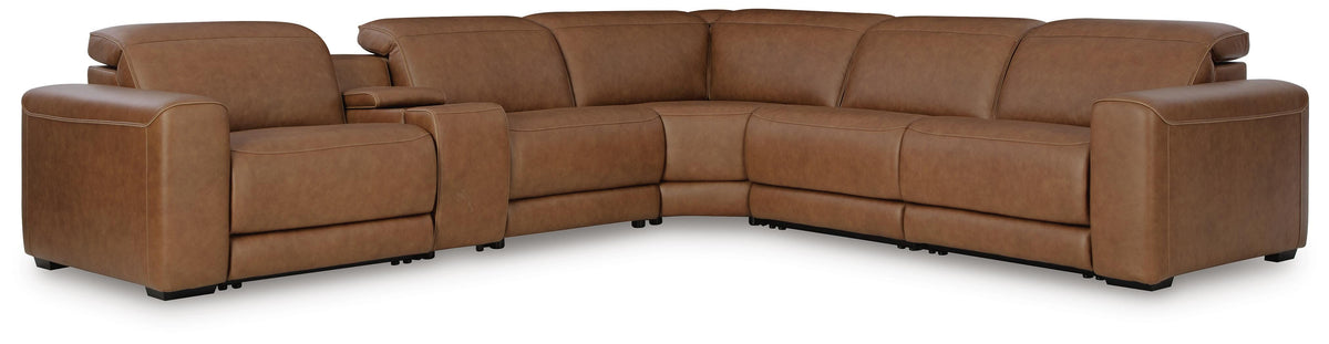 Magic Man Caramel Modular Power Reclining Sectional