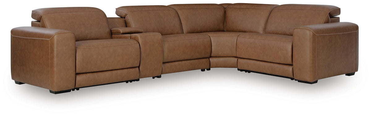Magic Man Caramel Modular Power Reclining Sectional