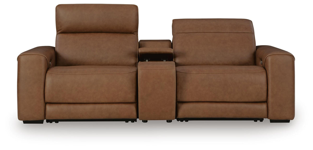 Magic Man Caramel Modular Power Reclining Sectional