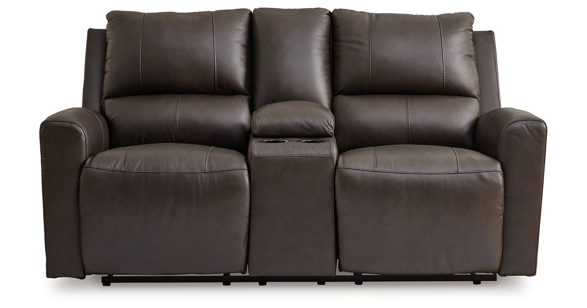 Boxmere Storm Double Power Reclining Loveseat with Console