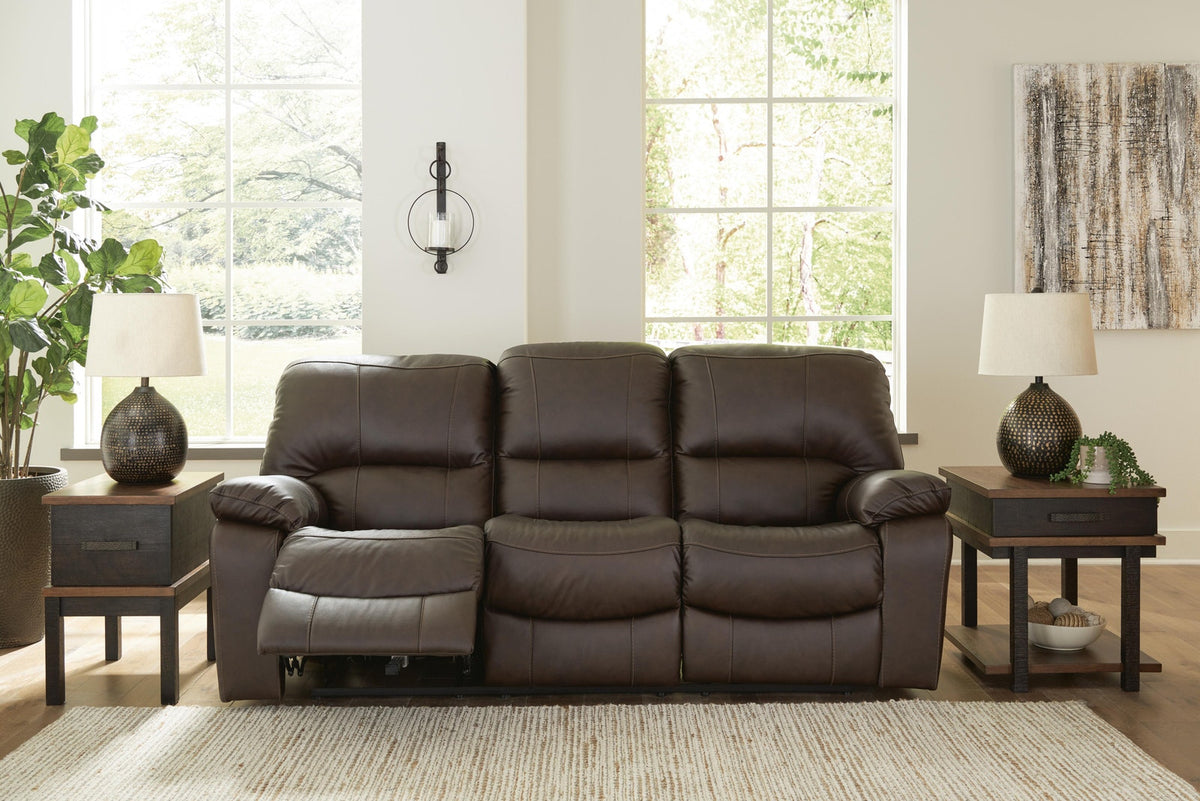 Leesworth Ocean Brown Leather Reclining Power Sofa