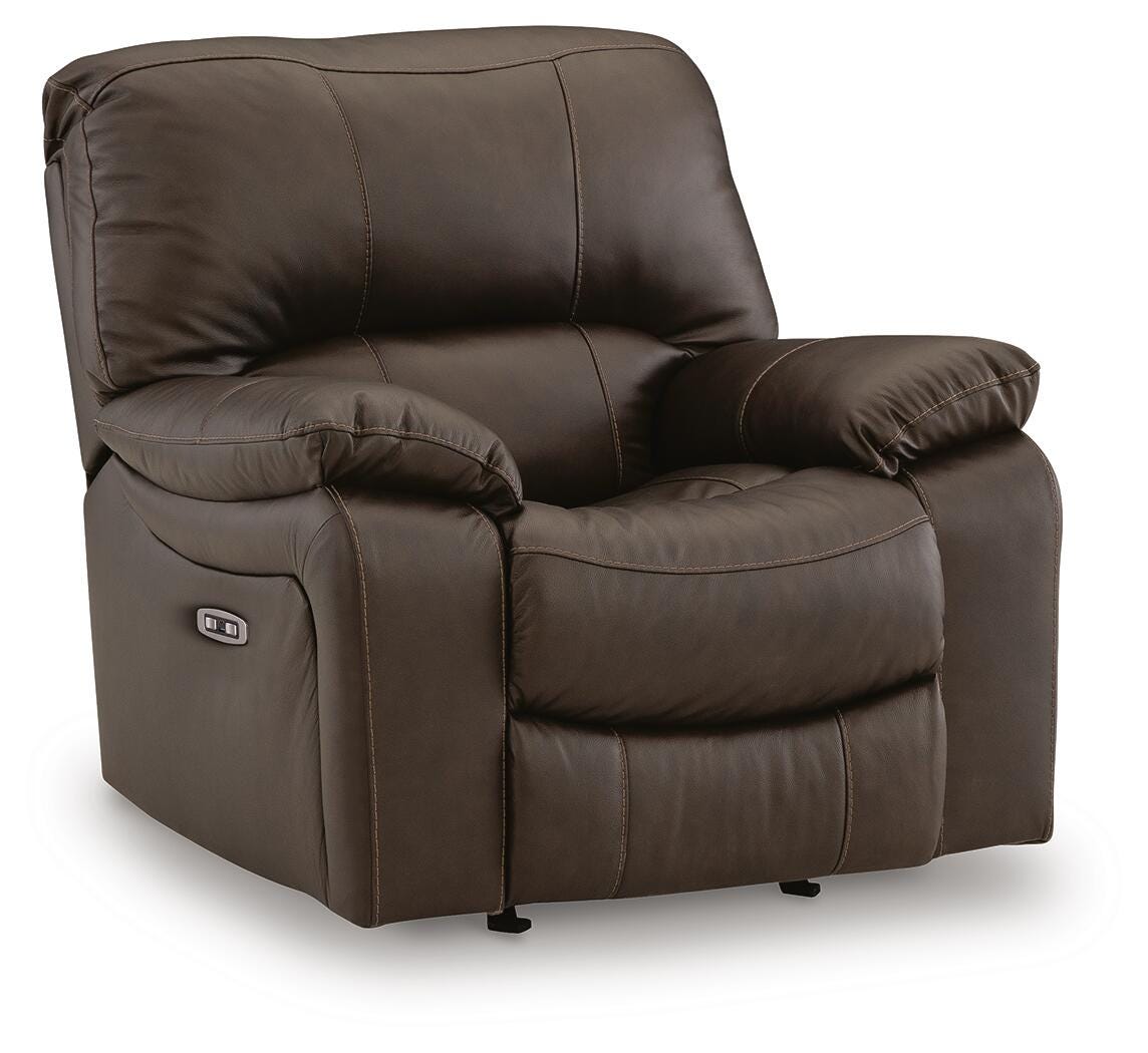 Leesworth Ocean Brown Leather Power Rocker Recliner