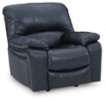 Leesworth Ocean Blue Leather Power Rocker Recliner