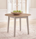 Harperfield Natural Gray Round Drop Leaf Dining Table