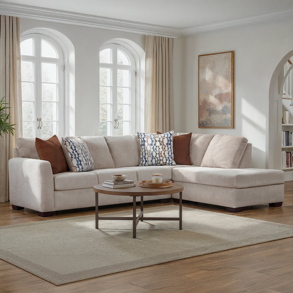 Franz Parchment L-Shaped Sectional